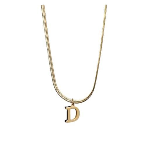 LiMinM Edelstahl-Buchstabenkette, AZ-Buchstabenkette, Anhänger, Schmuck, geeignet for Frauen(D) von LiMinM