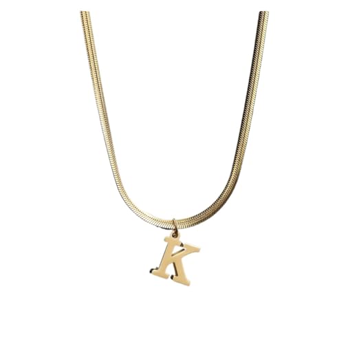 LiMinM Edelstahl-Buchstabenkette, AZ-Buchstabenkette, Anhänger, Schmuck, geeignet for Frauen(K) von LiMinM