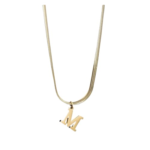 LiMinM Edelstahl-Buchstabenkette, AZ-Buchstabenkette, Anhänger, Schmuck, geeignet for Frauen(M) von LiMinM