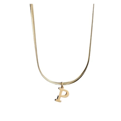 LiMinM Edelstahl-Buchstabenkette, AZ-Buchstabenkette, Anhänger, Schmuck, geeignet for Frauen(P) von LiMinM