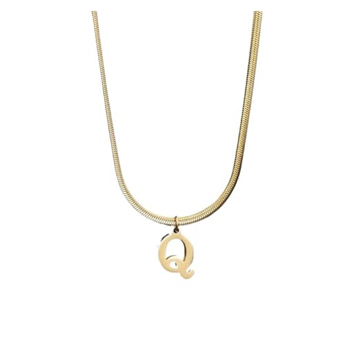 LiMinM Edelstahl-Buchstabenkette, AZ-Buchstabenkette, Anhänger, Schmuck, geeignet for Frauen(Q) von LiMinM