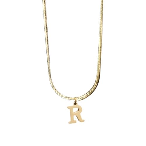 LiMinM Edelstahl-Buchstabenkette, AZ-Buchstabenkette, Anhänger, Schmuck, geeignet for Frauen(R) von LiMinM