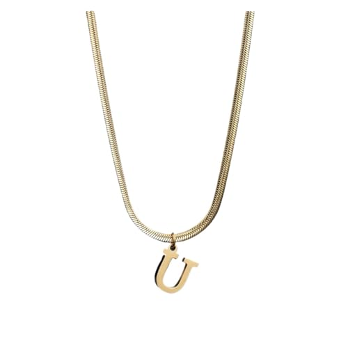 LiMinM Edelstahl-Buchstabenkette, AZ-Buchstabenkette, Anhänger, Schmuck, geeignet for Frauen(U) von LiMinM