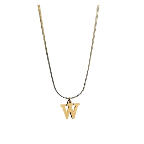 LiMinM Edelstahl-Buchstabenkette, AZ-Buchstabenkette, Anhänger, Schmuck, geeignet for Frauen(W) von LiMinM