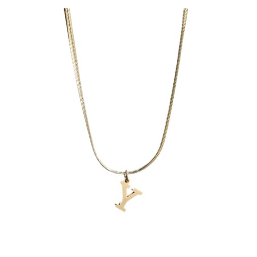 LiMinM Edelstahl-Buchstabenkette, AZ-Buchstabenkette, Anhänger, Schmuck, geeignet for Frauen(Y) von LiMinM