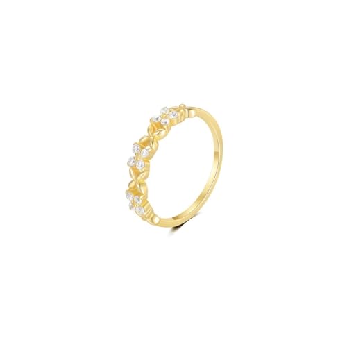 LiMinM Frauen einfache Gold poliert Ring S925 zirkon Ring zeigefinger Ring Hand schmuck(Golden#5_No.7) von LiMinM