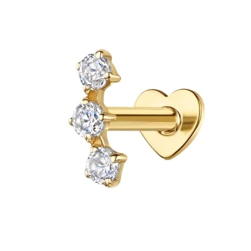 LiMinM Modische galvanisierte Gold-Ohrstecker for Damen mit eingelegten Zirkonohrringen im Sternstil(Golden#1) von LiMinM