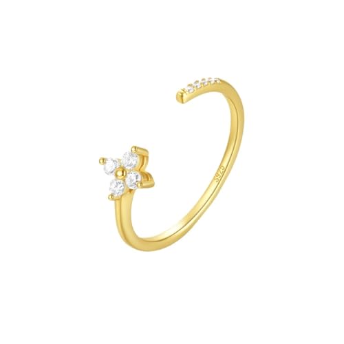 LiMinM S925 Sterling Silber Ring for Frauen Mode Persönlichkeit Persönlichkeit Persönlichkeit Persönlichkeit Persönlichkeit Ring(Golden#3) von LiMinM