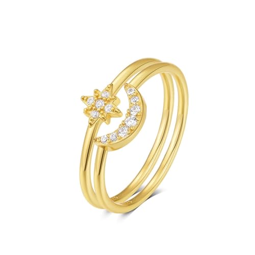 LiMinM S925 Sterling Silber Ring for Frauen Mode Persönlichkeit Persönlichkeit Persönlichkeit Persönlichkeit Persönlichkeit Ring(Golden#4_No.7) von LiMinM