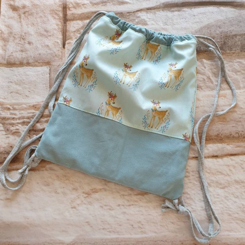 Turnbeutel Personalisiert Mit Namen Kinderturnbeutel Kindergartenturnbeutel Rucksack Baumwolle Feincord von LiSuBi