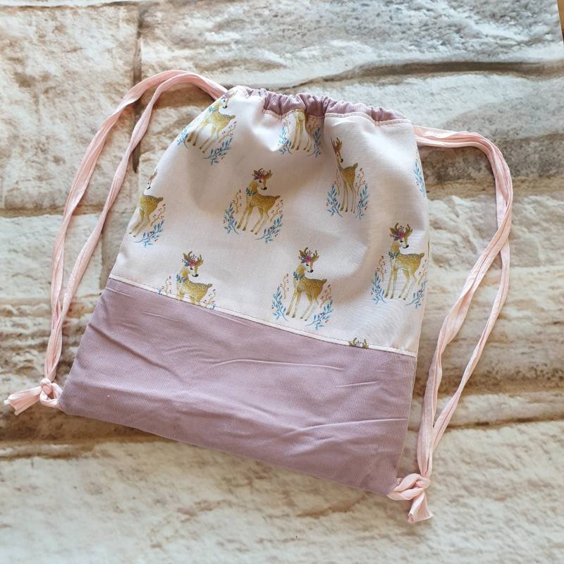 Turnbeutel Personalisiert Mit Namen Kinderturnbeutel Kindergartenturnbeutel Rucksack Baumwolle Feincord von LiSuBi