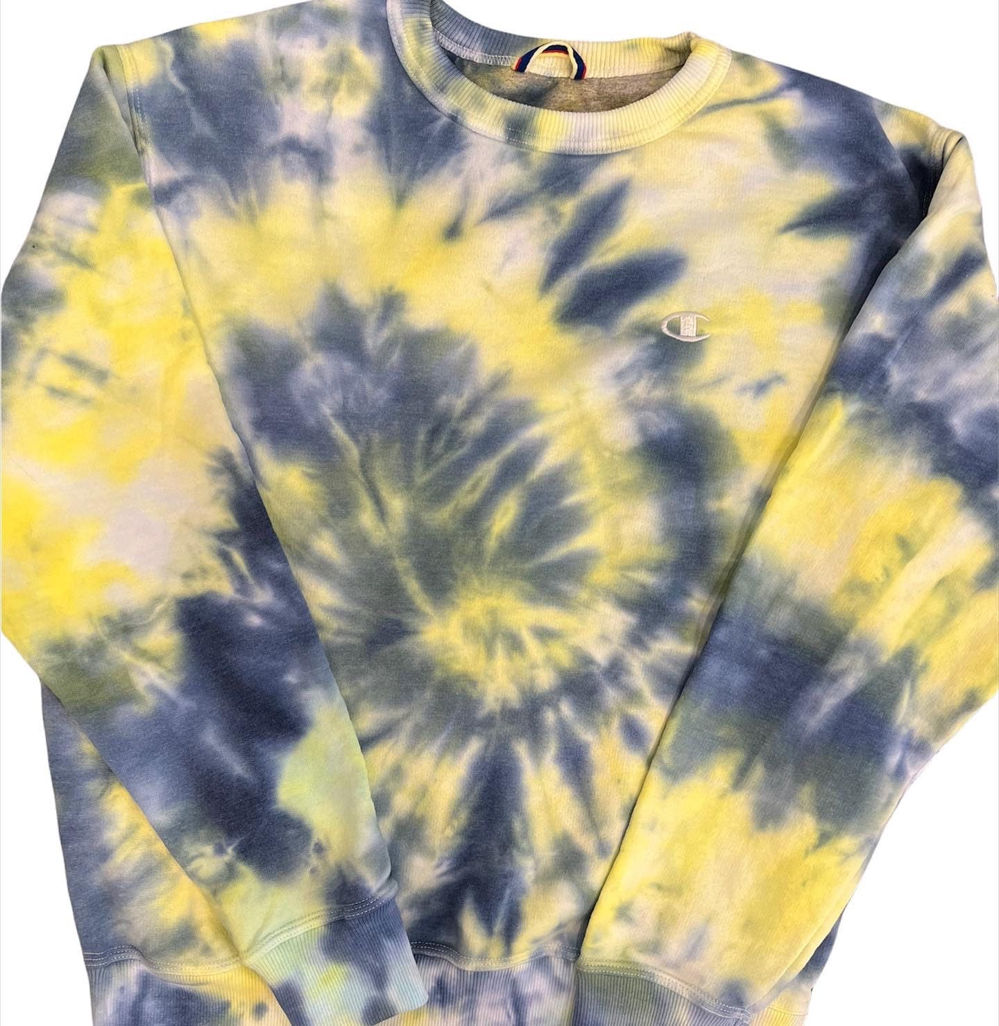 Champion-Sweatshirt Mit Blauem Und Rundhalsausschnitt, Tie Dye Swirl, 100 Prozent Baumwolle, Für Männer, Frauen von LiTieDyeMama