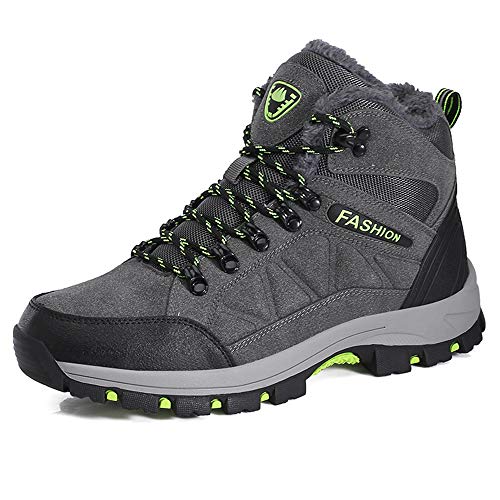 LiYa Winterschuhe Herren Damen Warm Gefüttert Wanderschuhe Winter Outdoor Trekking Boots, Grau, 40 EU von LiYa