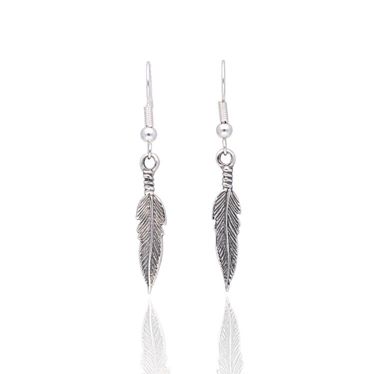sterling Silber Feder Ohrringe Leichter Boho Schmuck von LiaChahla