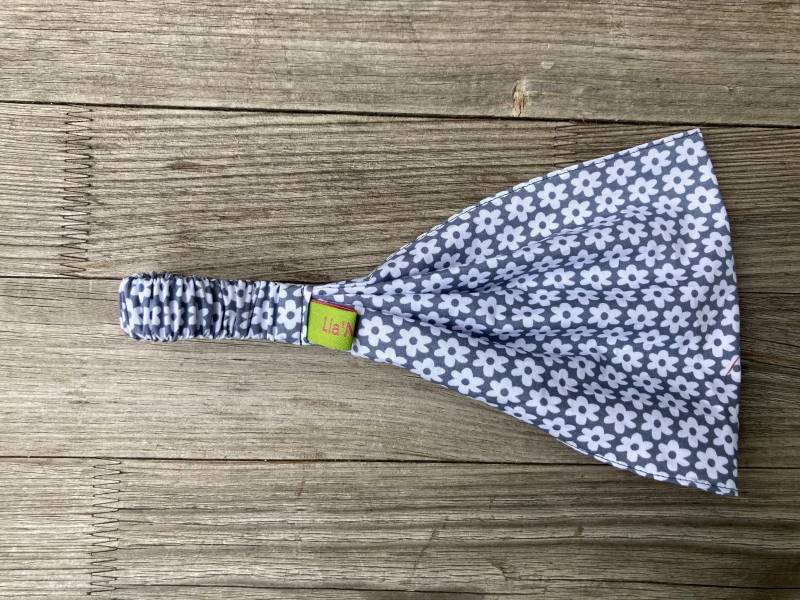 1 Haarband Kinder Blümchen Grau von LiaMalaDE