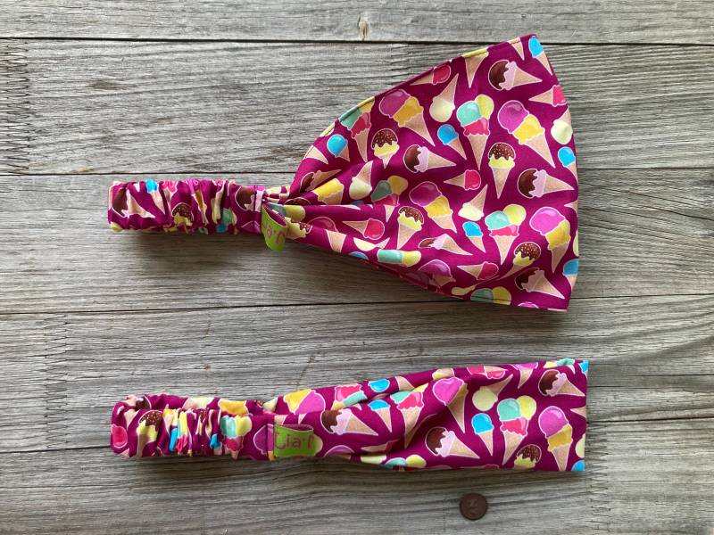 1 Haarband Kinder Eiswaffeln Bunt Pink von LiaMalaDE