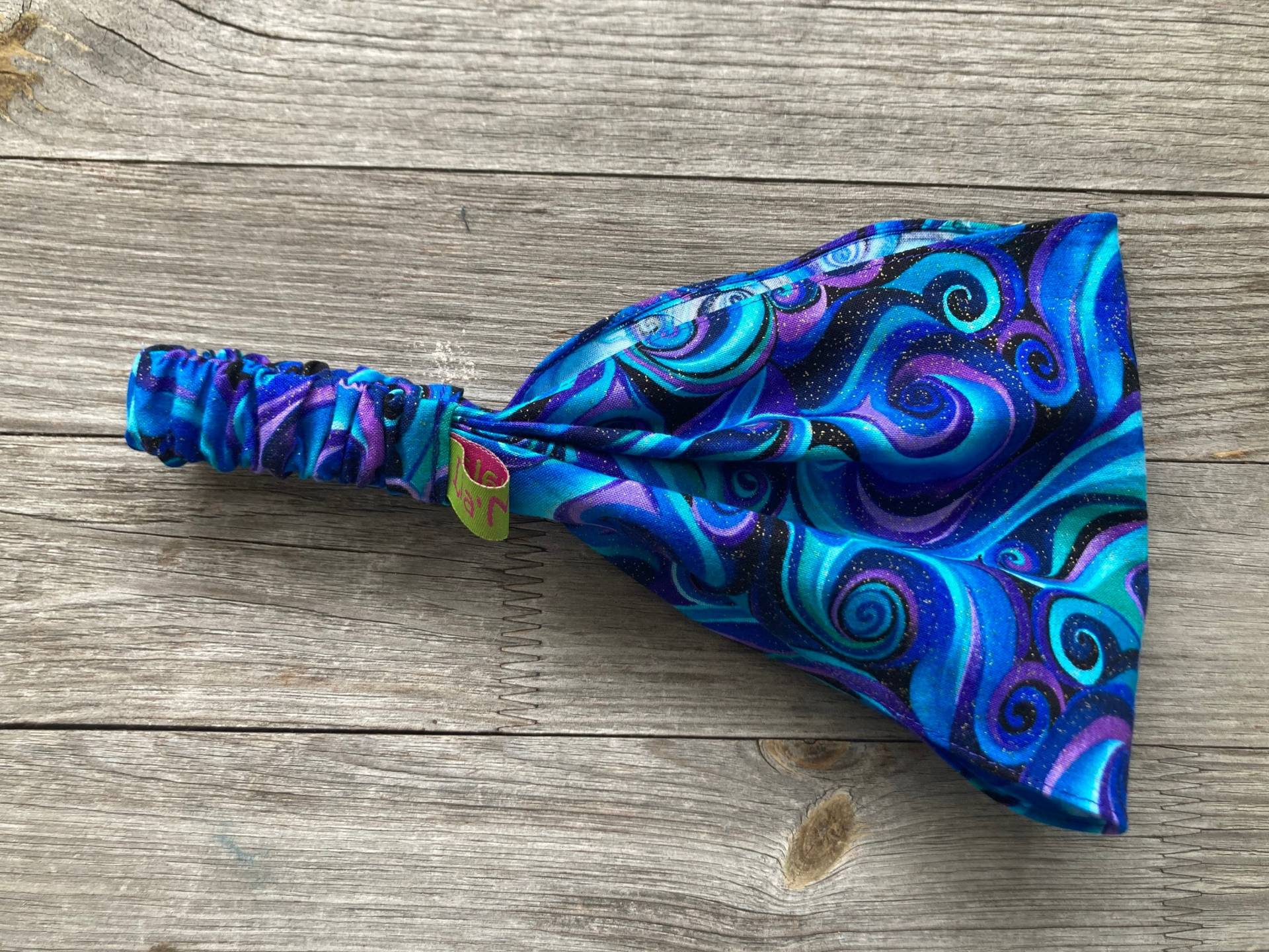 1 Haarband Kinder Muster Blau, Lila, Türkis von LiaMalaDE