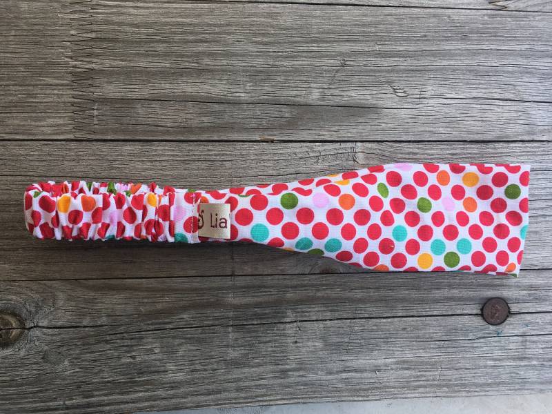 1 Haarband Kinder Punkte Bunt Rot von LiaMalaDE