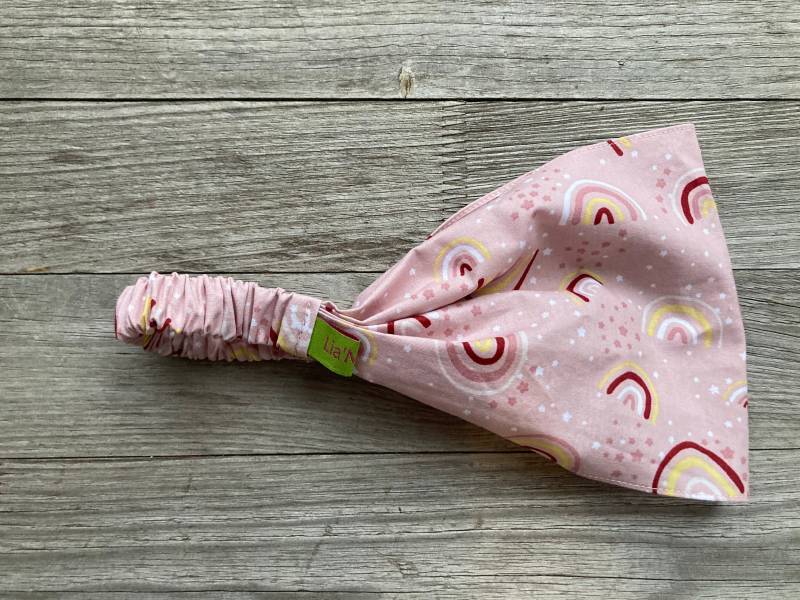 1 Haarband Kinder Regenbogen Altrosa von LiaMalaDE