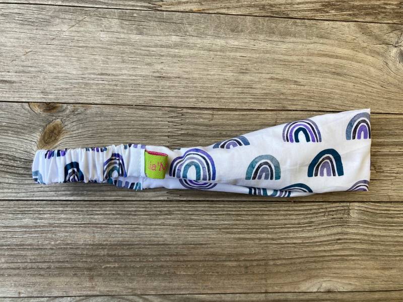 1 Haarband Kinder Regenbogen Blau, Türkis Auf Weiß von LiaMalaDE
