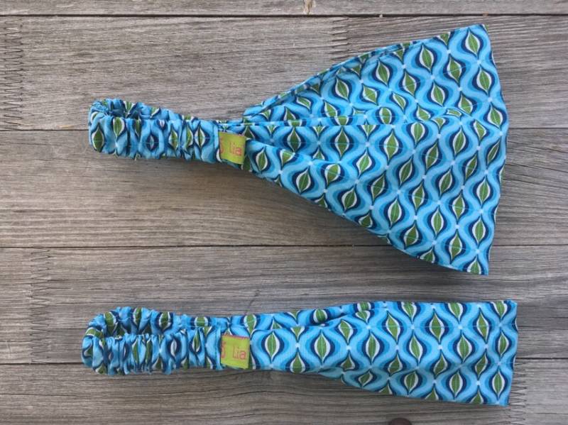 1 Haarband Kinder Retro Grün Blau von LiaMalaDE