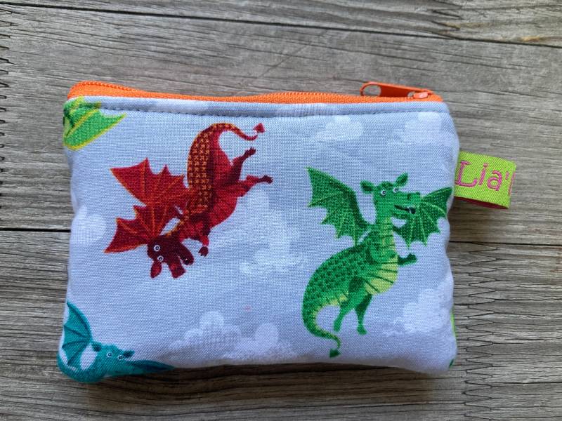 Geldbeutel Kinder Bunte Drachen Auf Grau von LiaMalaDE