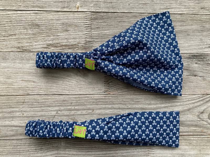 Haarband Kinder Minitotenköpfe Blau von LiaMalaDE