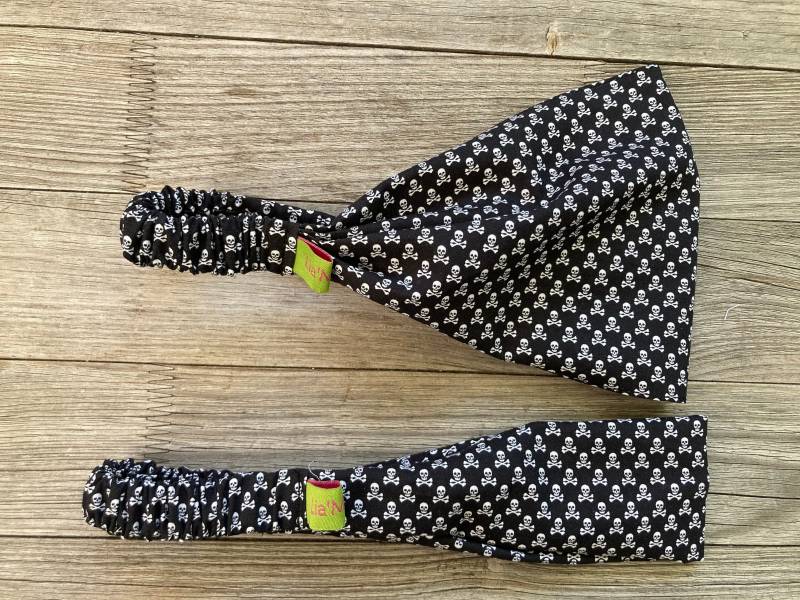 Haarband Kinder Totenköpfe Mini Schwarz von LiaMalaDE