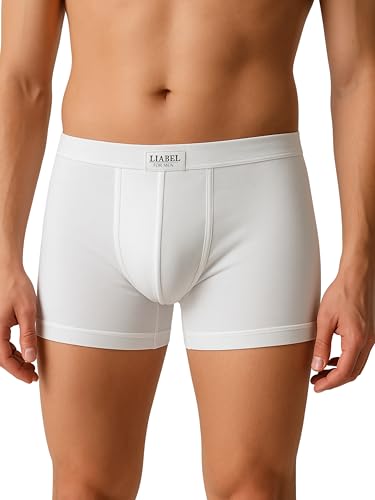 Liabel 6er-Pack Boxershorts Herren Baumwolle Elastischer - Atmungsaktive Herren Unterhosen - Farbige Männer Boxershorts Baumwolle in Weiß, Schwarz und farbig - No-Stress-Unterwäsche-Set von Liabel