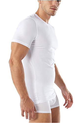 Liabel 3-6 Stück - Herren-Unterhemd aus bielastischer Baumwolle mit Rundhalsausschnitt - elastisches Herren-Unterhemd - 03858 23, 3 Stück weiß, XL von Liabel