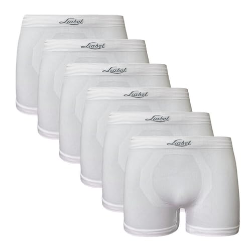 Liabel Seamless Herren Slip/Boxershorts 6er Pack - Unterhosen für Herren aus nahtloser Mikrofaser Made in Italy, Boxershorts weiß, L/XL Liabel Seamless Herren Slip/Boxershorts 6er Pack - Unterhosen für Herren aus nahtloser Mikrofaser Made in Italy, Boxershorts weiß, L/XL von Liabel