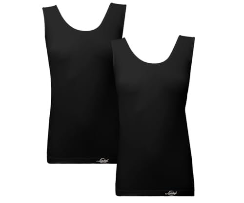 Liabel Tanktop für Damen, breite Schulter, 2er-Pack,Art. AZ2540N, Schwarz, S-M von Liabel