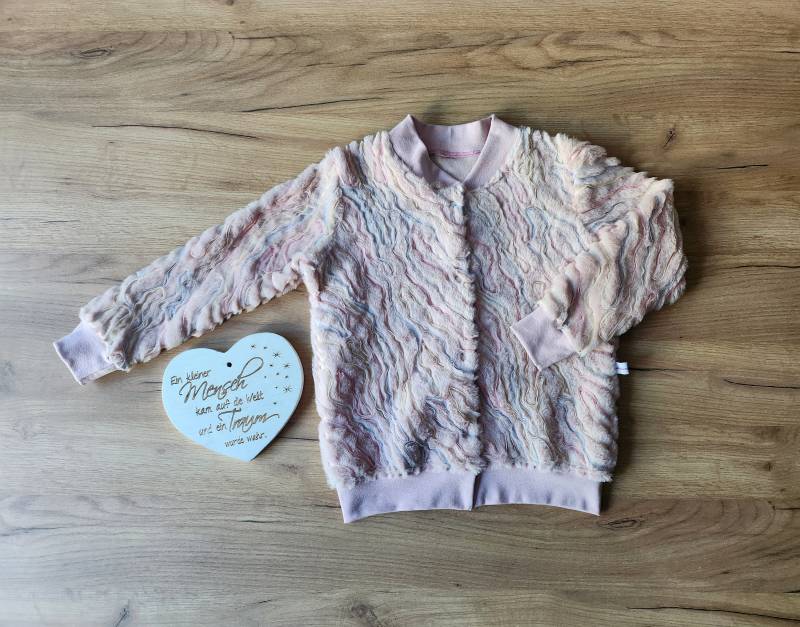 Kunstfell Plüsch College Jacke, Kinderjacke, Übergangsjacke Ab Größe 86-140 von Liafashionstyle