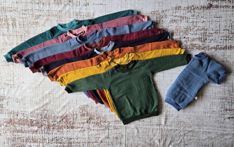 Musselin Kinder Shirt Ab Größe 62-140, Wählbar in Kurz - Oder Langarm, Verschiedene Farben von Liafashionstyle