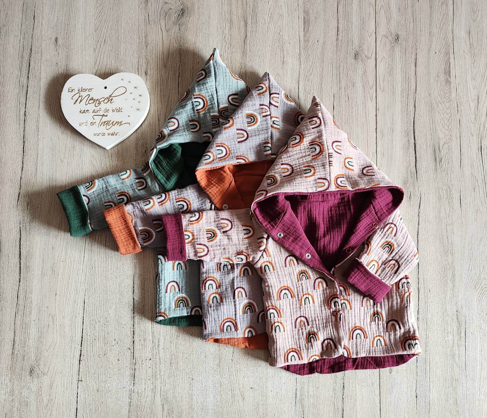 Musselin Wendejacke, Kinderjacke, Übergangsjacke Ab Größe 62-128 von Liafashionstyle