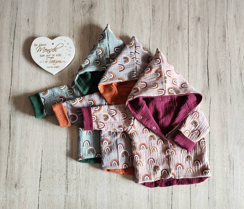 Musselin Wendejacke, Kinderjacke, Übergangsjacke Ab Größe 62-128 von Liafashionstyle