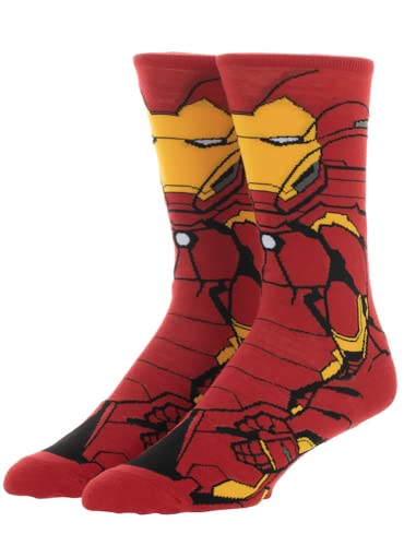 Crew-Socken mit Superhelden-Motiv, Größe 36-41, Iron Man, Einheitsgröße von Liakai