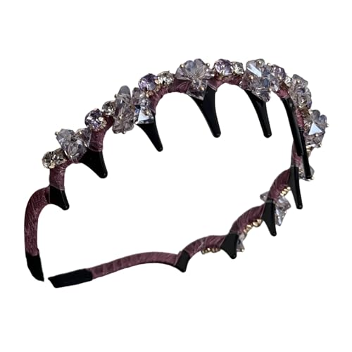 Liakyunf Klammer Kopfband,Kunstperlen Haarreif Mit Zahnreif - Anti-Rutsch Mode Haarschmuck Dekorativ für Frauen Mädchen Brautjungfern Bräute Party Hochzeit Festivals Musikfeste von Liakyunf