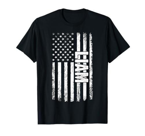 Liam persönlicher Name American Flag Retro Männer Frauen T-Shirt Liam persönlicher Name American Flag Retro Männer Frauen T-Shirt von Liam spezialisierte den ersten Jungen, den Männer
