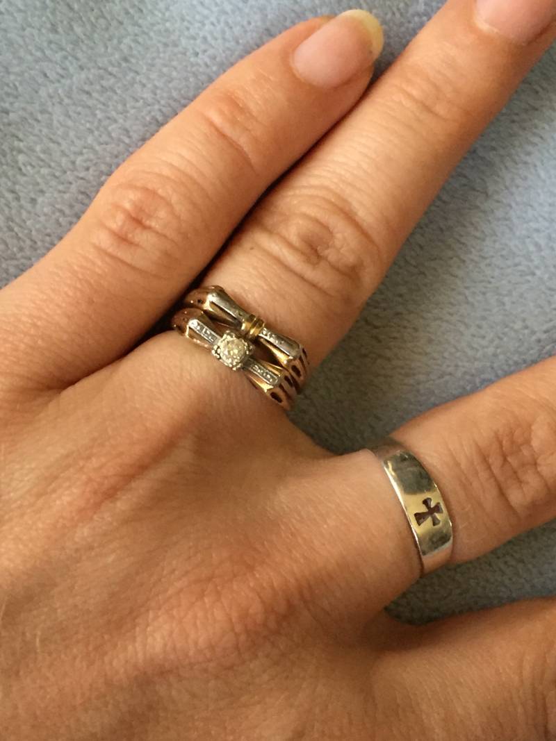 Antikes Art-Deco-Ehering-Set Mit Diamantschleife, Größe 5, 5 von LiamBySevanna