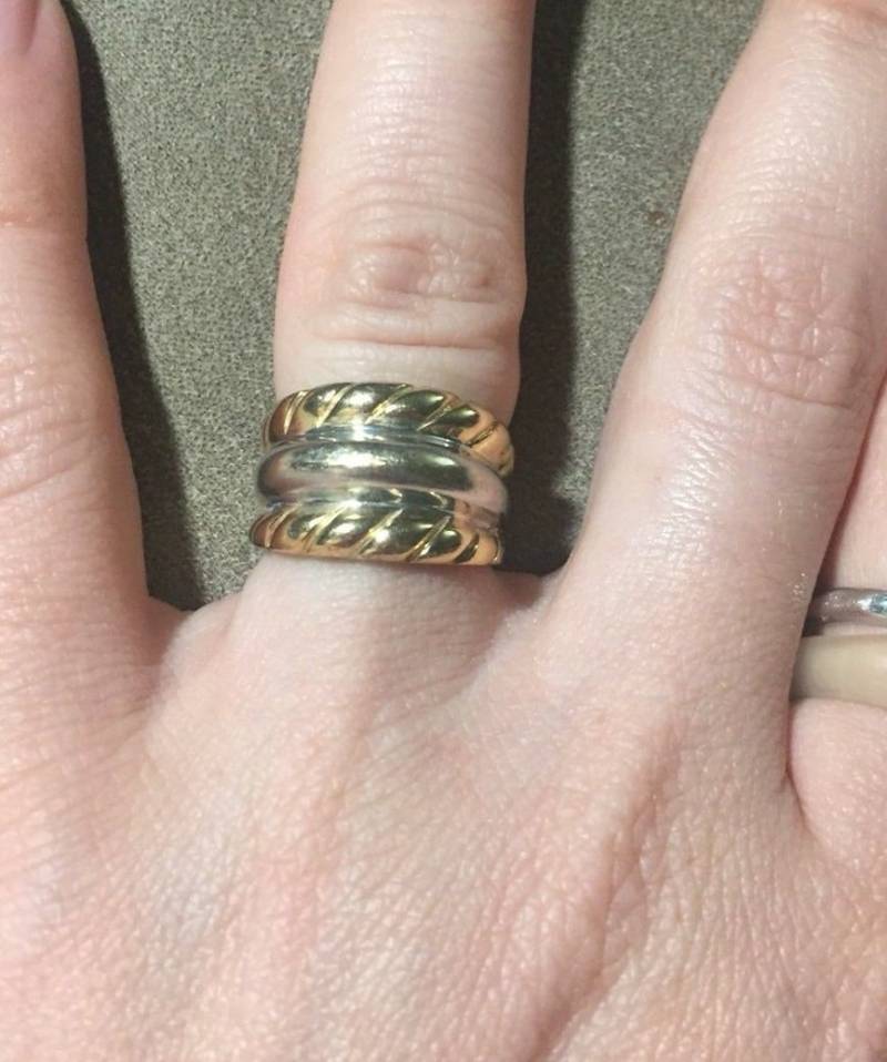 Vintage 14K Solid Gold Breiter Seil Band Ring Größe 5 von LiamBySevanna