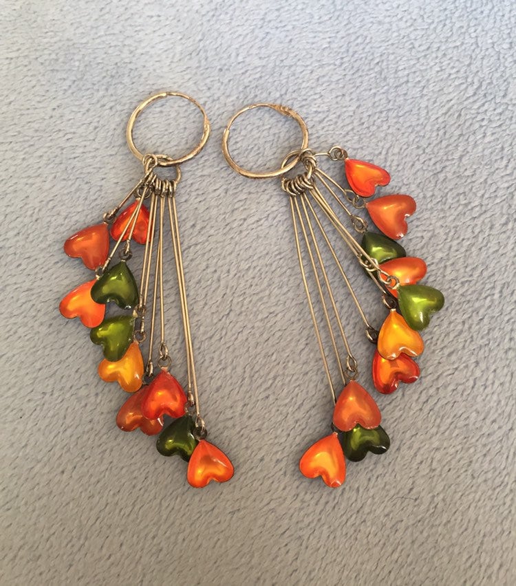 Vintage Geschwollene Multicolor Emaille Ohrringe von LiamBySevanna