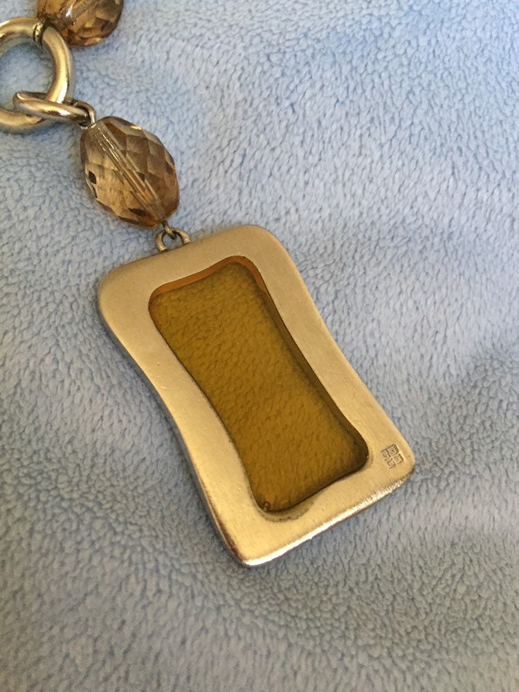 Vintage Givenchy Chunky Quarz Rauchtopas Halskette 16 von LiamBySevanna