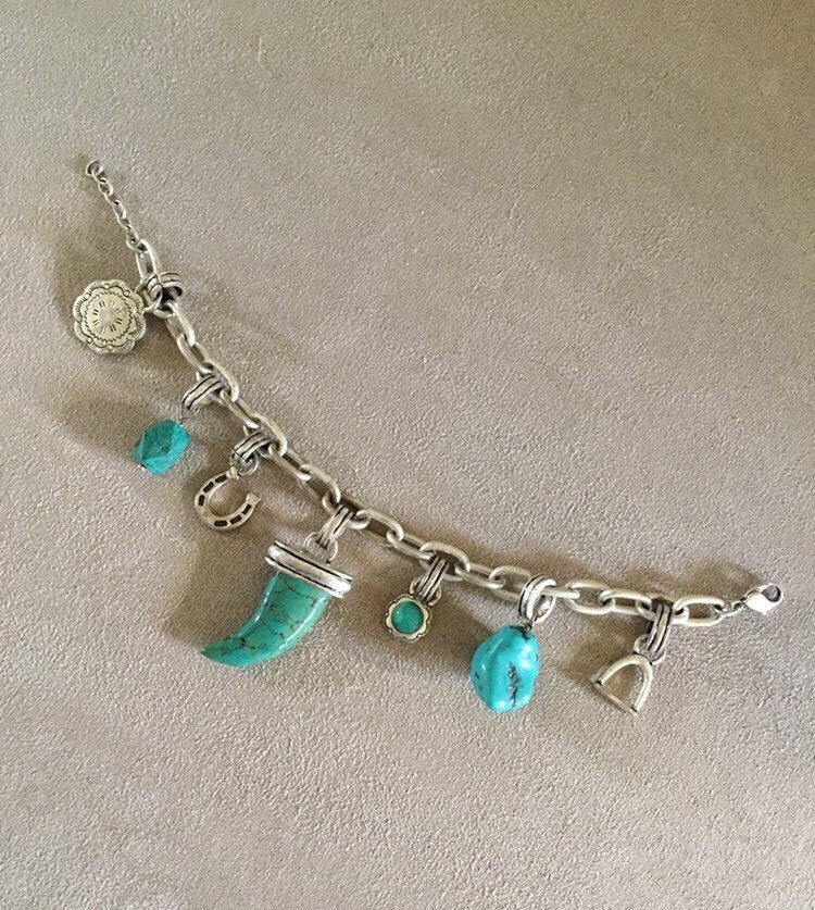 Vintage Ralph Lauren Equestrian Charm Armband Matt-Silber Rll von LiamBySevanna