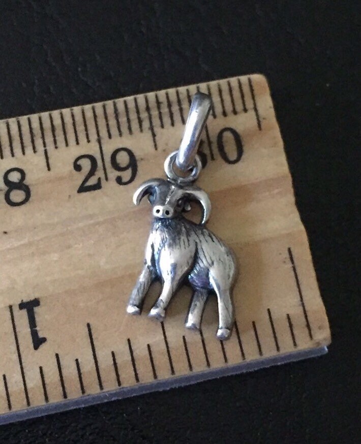 Vintage Sterling Silber Ziege Charm Winzig von LiamBySevanna