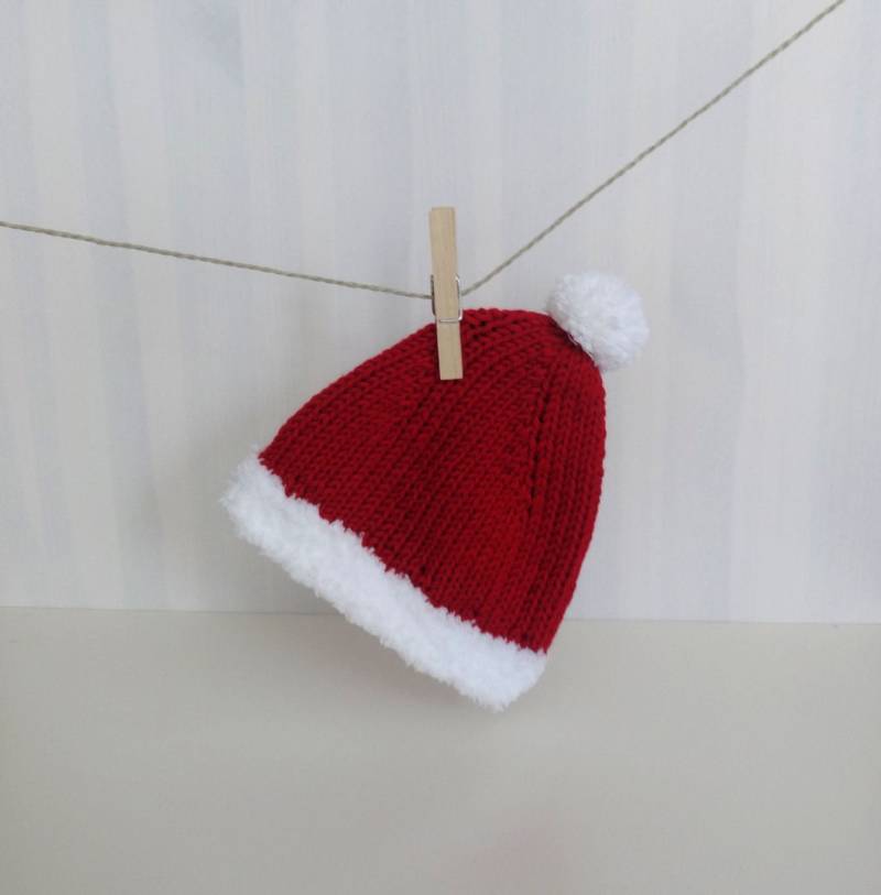 Baby Nikolausmütze 50, 56 Weihnachtsmütze Babymütze von Liami