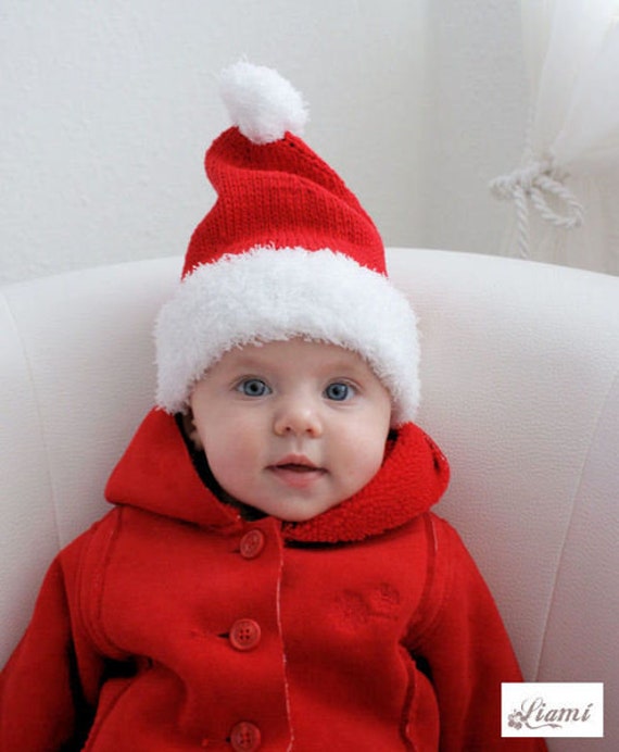 Baby Nikolausmütze 50, 56 Weihnachtsmütze Babymütze von Liami