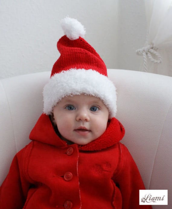 Nikolausmütze 74, 80, 86 Weihnachtsmütze Kindermütze von Liami