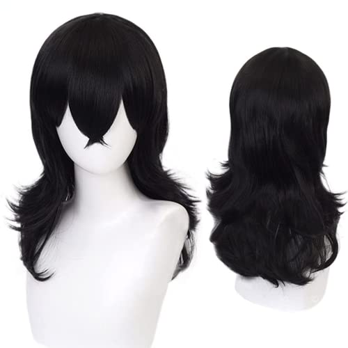 Liamiona Aizawa Shouta Perücke Cosplay Perücke Mittellang Schwarz Wellenförmige Anime Perücke Für Halloween Party + Kostenlose Perückenkappe von Liamiona