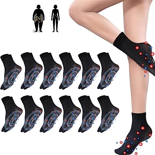 Liamostee 12Pairs Pearlmoon Tomaline Ionic Body Shaping Stretch Socks, Health Socks Summer Tourmaline Socks, Tourmaline Therapy Socks, Thin Non-Slip Socks Figure Shaping Stretch Socks von Liamostee